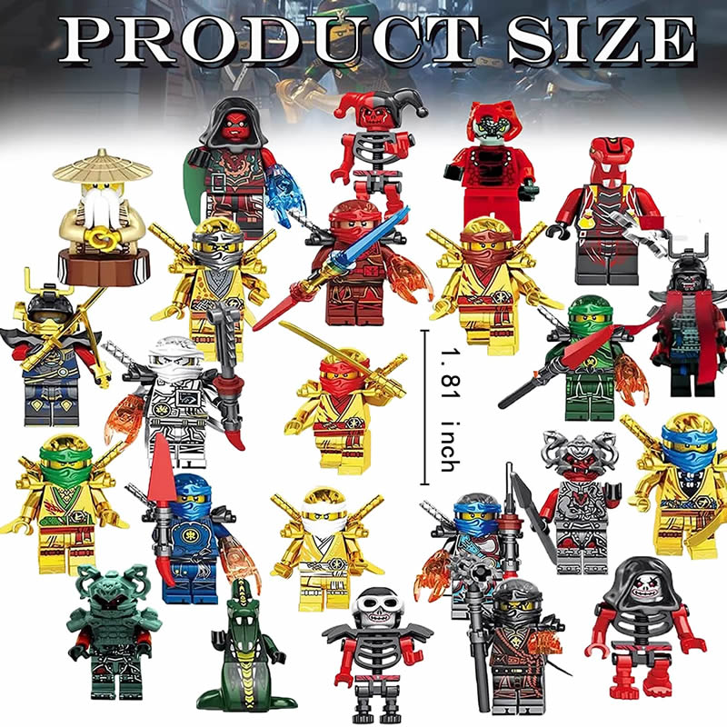 Ninjago Minifigures with Weapons Custom Sets Building Blocks Deluxe Collectible Toys