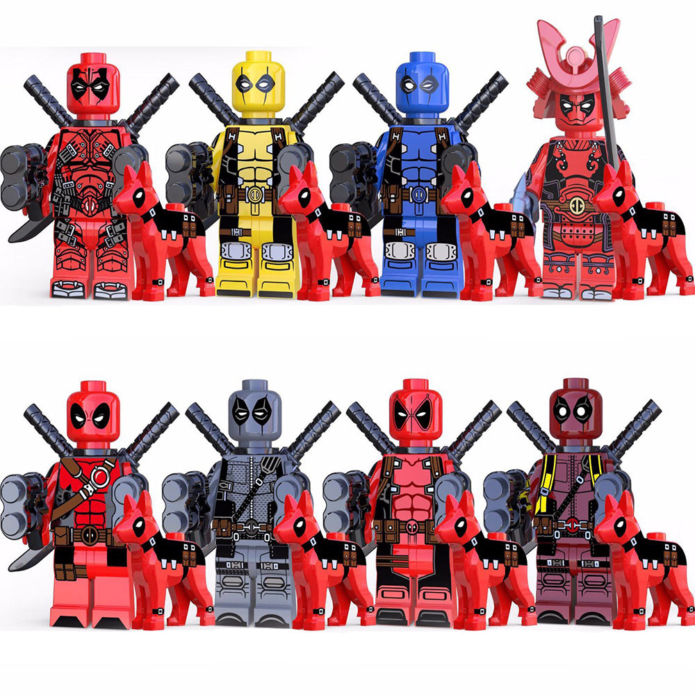Super Heroes Deadpool with Dogs Anime Brick Minifigure Custom Set