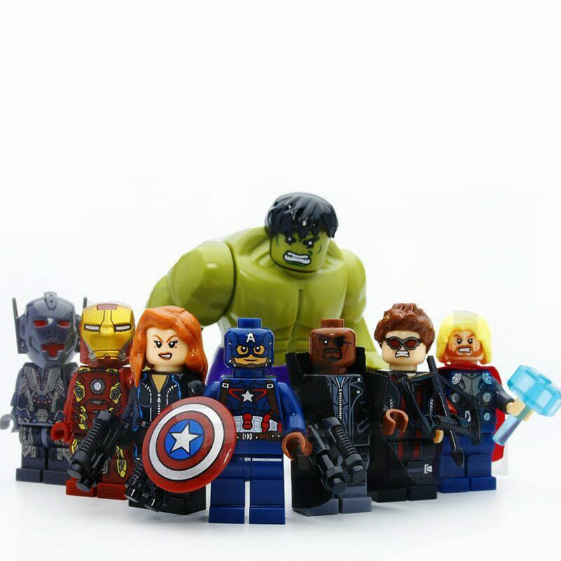 The Avengers Hulk Thor Captain Iron-man Brick Minifigure Custom Set