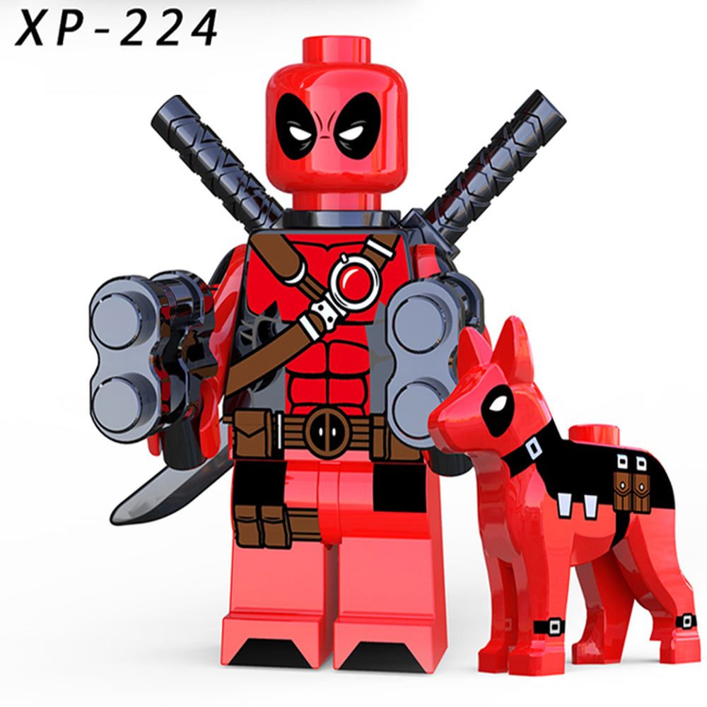 Super Heroes Deadpool with Dogs Anime Brick Minifigure Custom Set