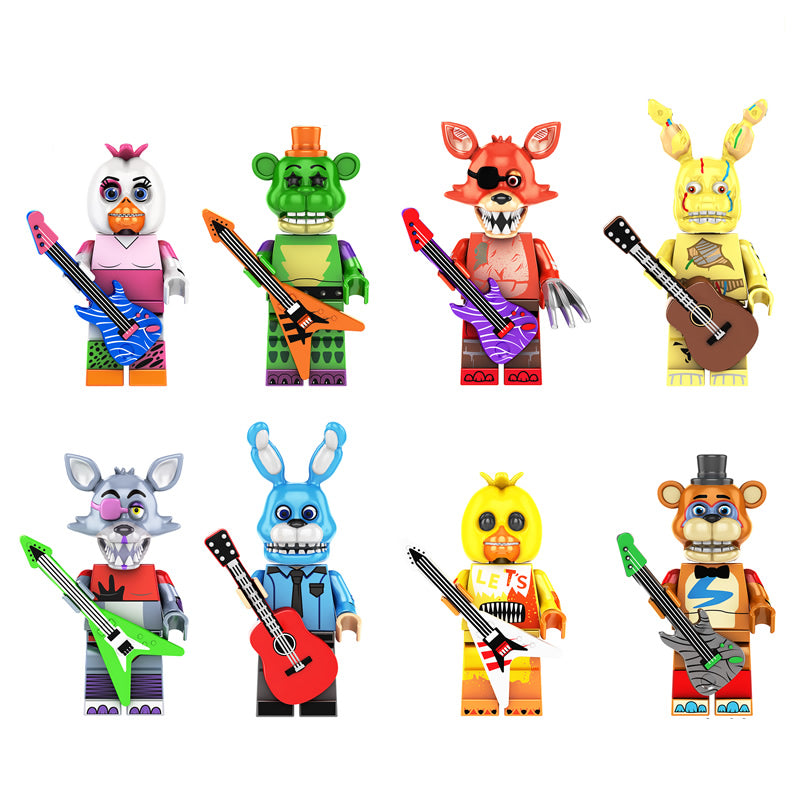 Review of knockoff Lego FNAF minifigures