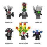 Skibidi Toilet Building Blocks 6-Pack Minifigures Toys Series 9