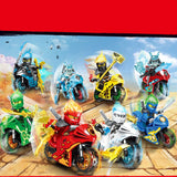 Ninjago Minifigures with Motorcycles Brick Minifigure Custom Set