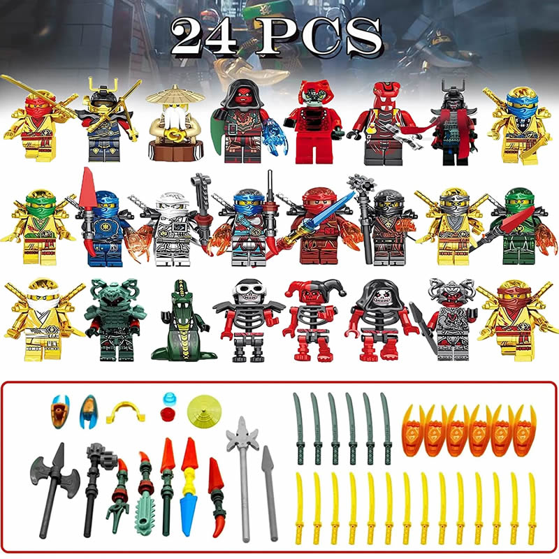 Ninjago with Weapons Minifigure Custom Set