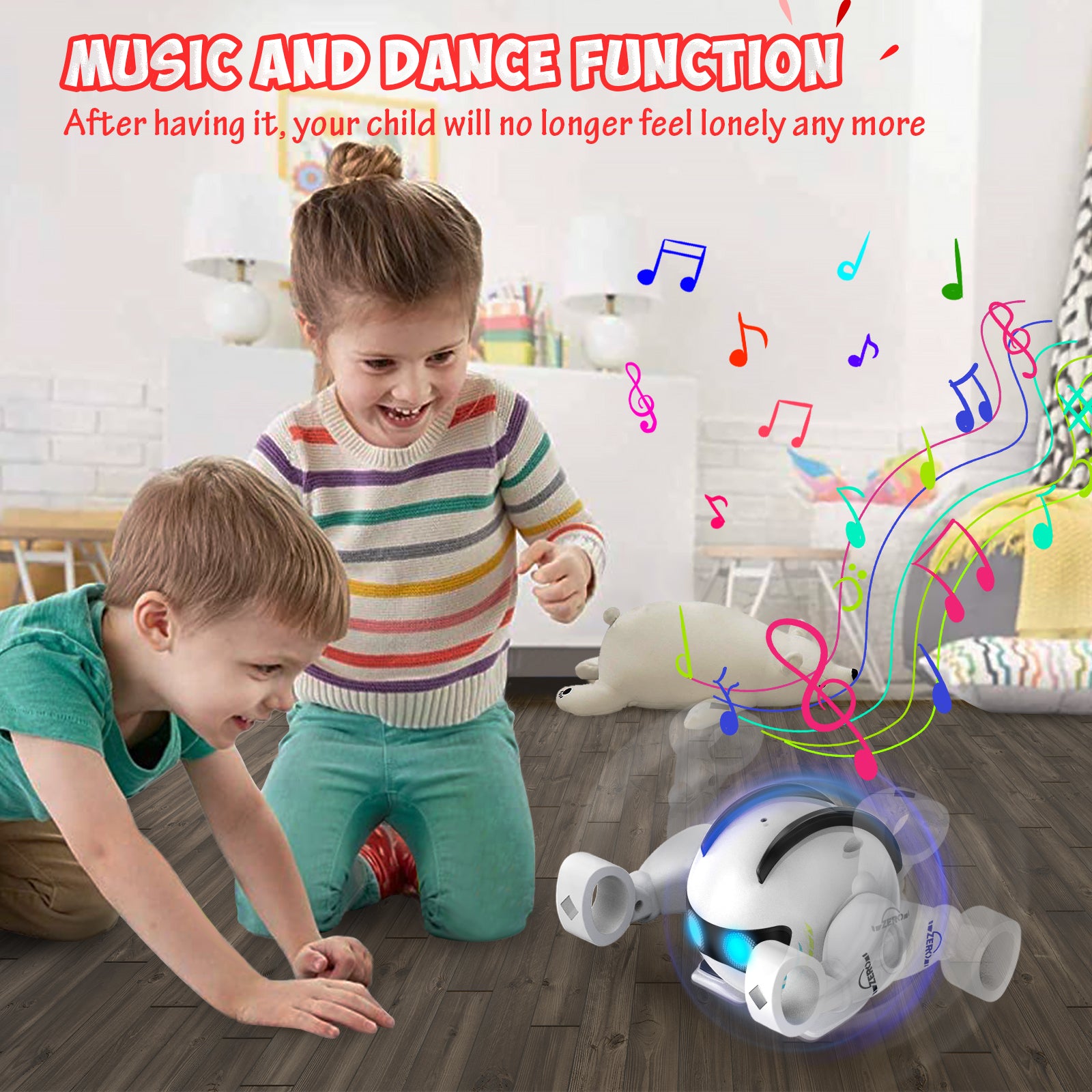 Music Rolling Robot Toy for Toddlers Kids