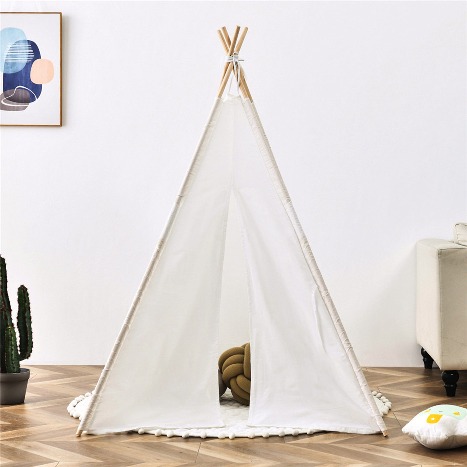 Outdoor Cotton Canvas Teepee Pop-Up Kids' Play Tent